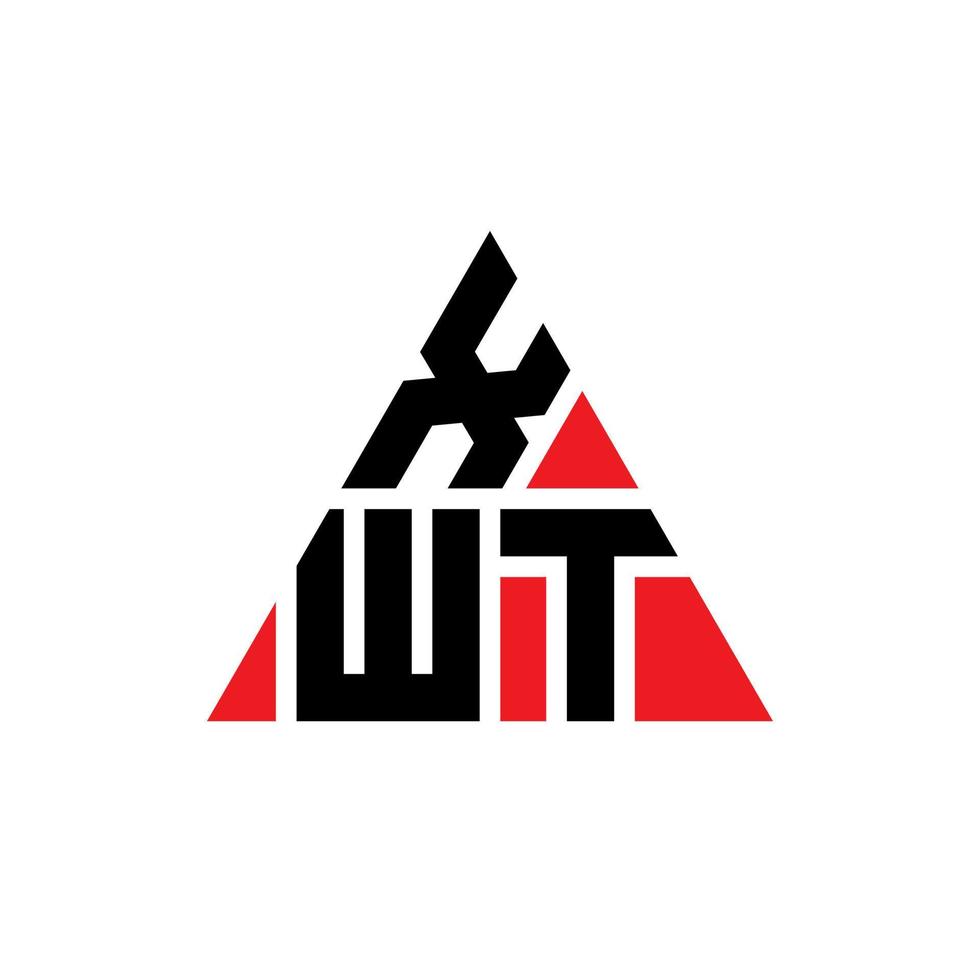 diseño de logotipo de letra de triángulo xwt con forma de triángulo. monograma de diseño del logotipo del triángulo xwt. plantilla de logotipo de vector de triángulo xwt con color rojo. logotipo triangular xwt logotipo simple, elegante y lujoso.