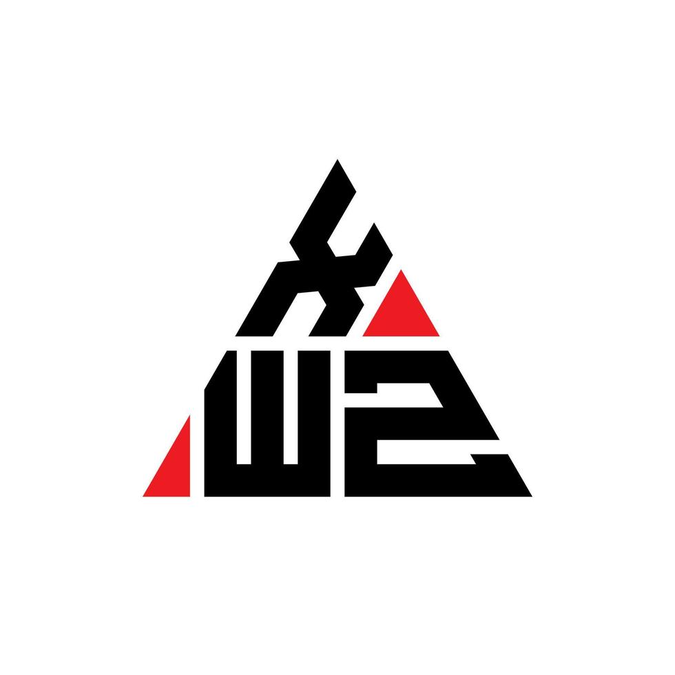 diseño de logotipo de letra triangular xwz con forma de triángulo. monograma de diseño del logotipo del triángulo xwz. plantilla de logotipo de vector de triángulo xwz con color rojo. logotipo triangular xwz logotipo simple, elegante y lujoso.