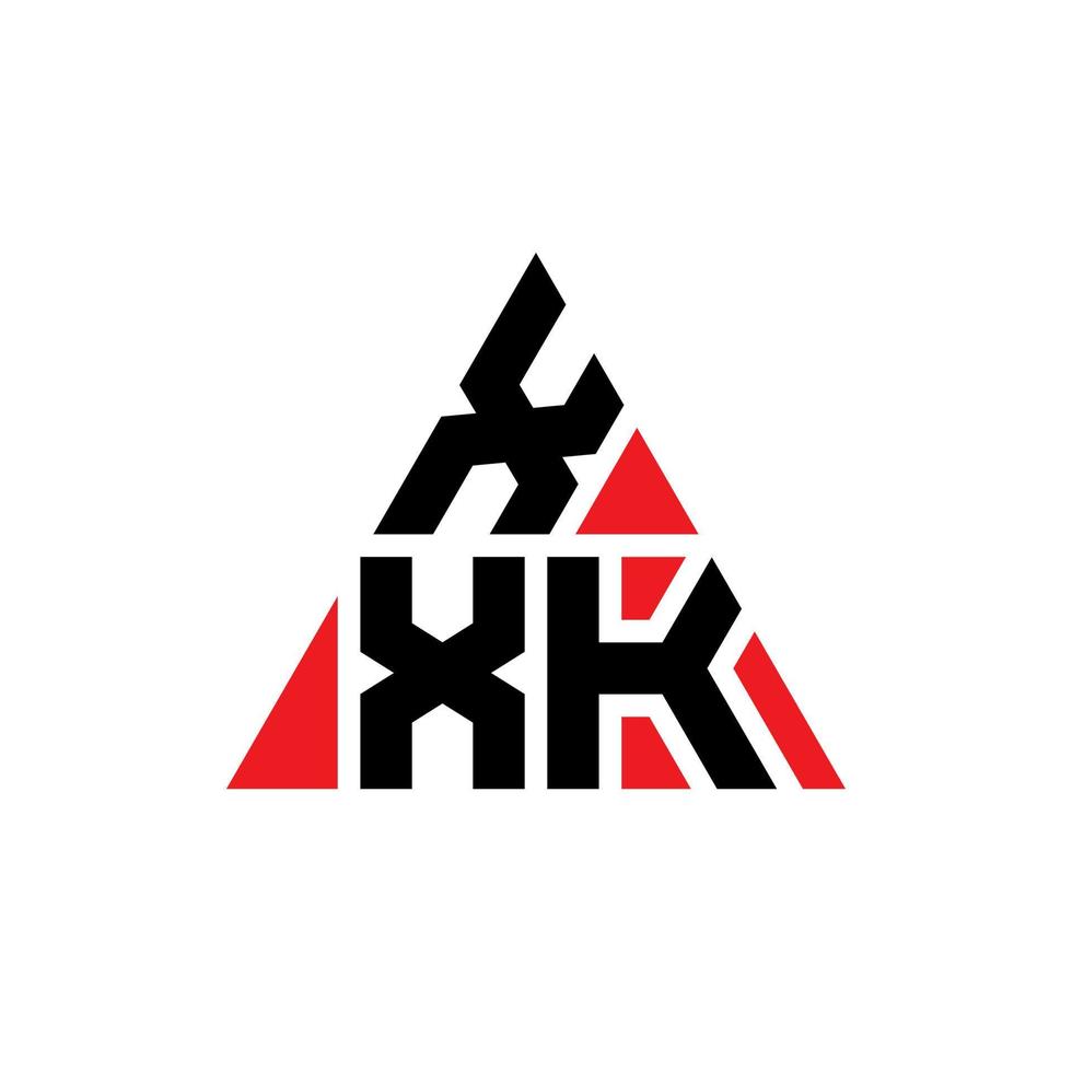 Diseño de logotipo de letra triangular xxk con forma de triángulo. monograma de diseño de logotipo de triángulo xxk. Plantilla de logotipo de vector de triángulo xxk con color rojo. logotipo triangular xxk logotipo simple, elegante y lujoso.