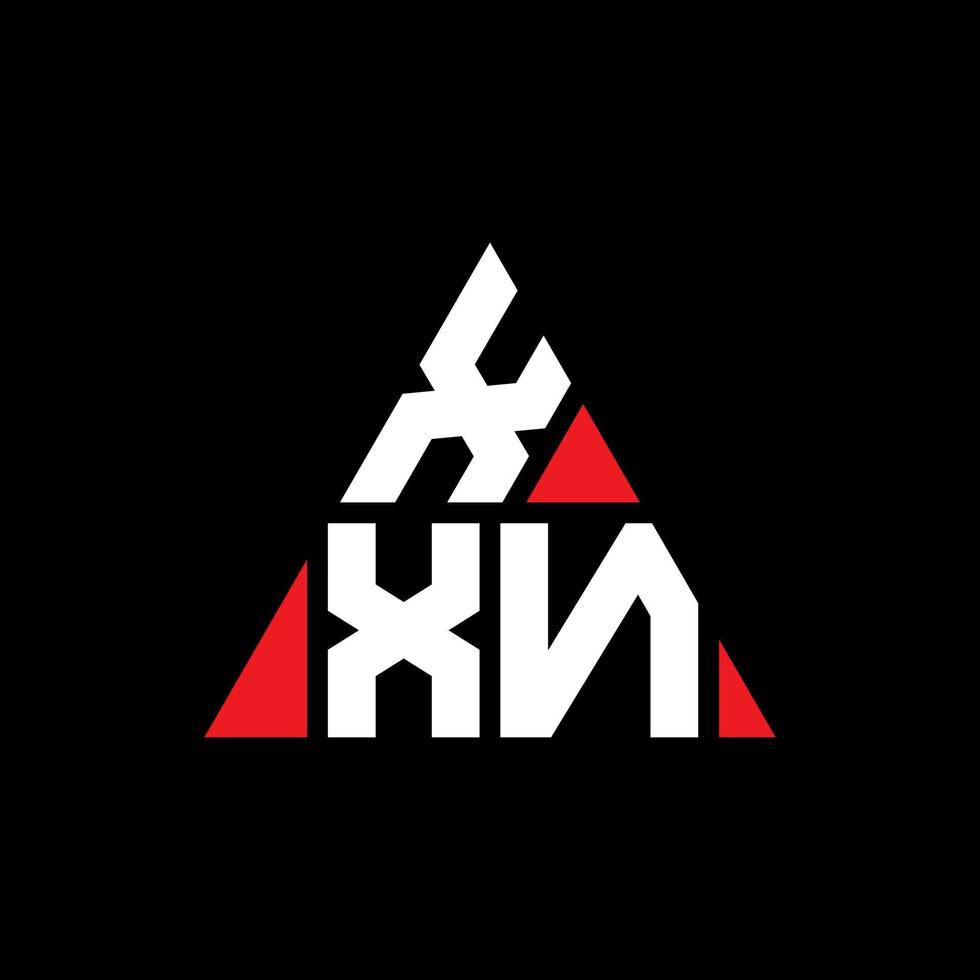 Diseño de logotipo de letra de triángulo xxn con forma de triángulo. monograma de diseño del logotipo del triángulo xxn. Plantilla de logotipo de vector de triángulo xxn con color rojo. logotipo triangular xxn logotipo simple, elegante y lujoso.