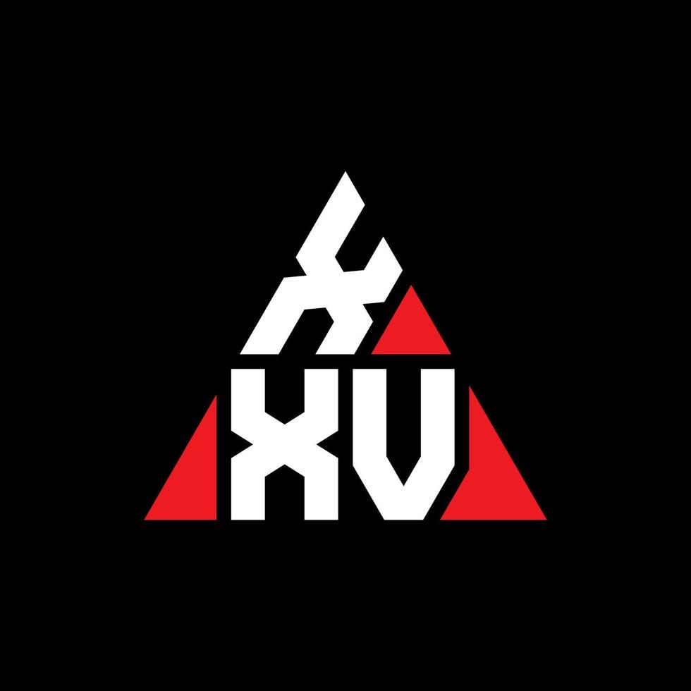 Diseño del logotipo de la letra del triángulo xxv con forma de triángulo. monograma de diseño del logotipo del triángulo xxv. Plantilla de logotipo de vector de triángulo xxv con color rojo. logotipo triangular xxv logotipo simple, elegante y lujoso.