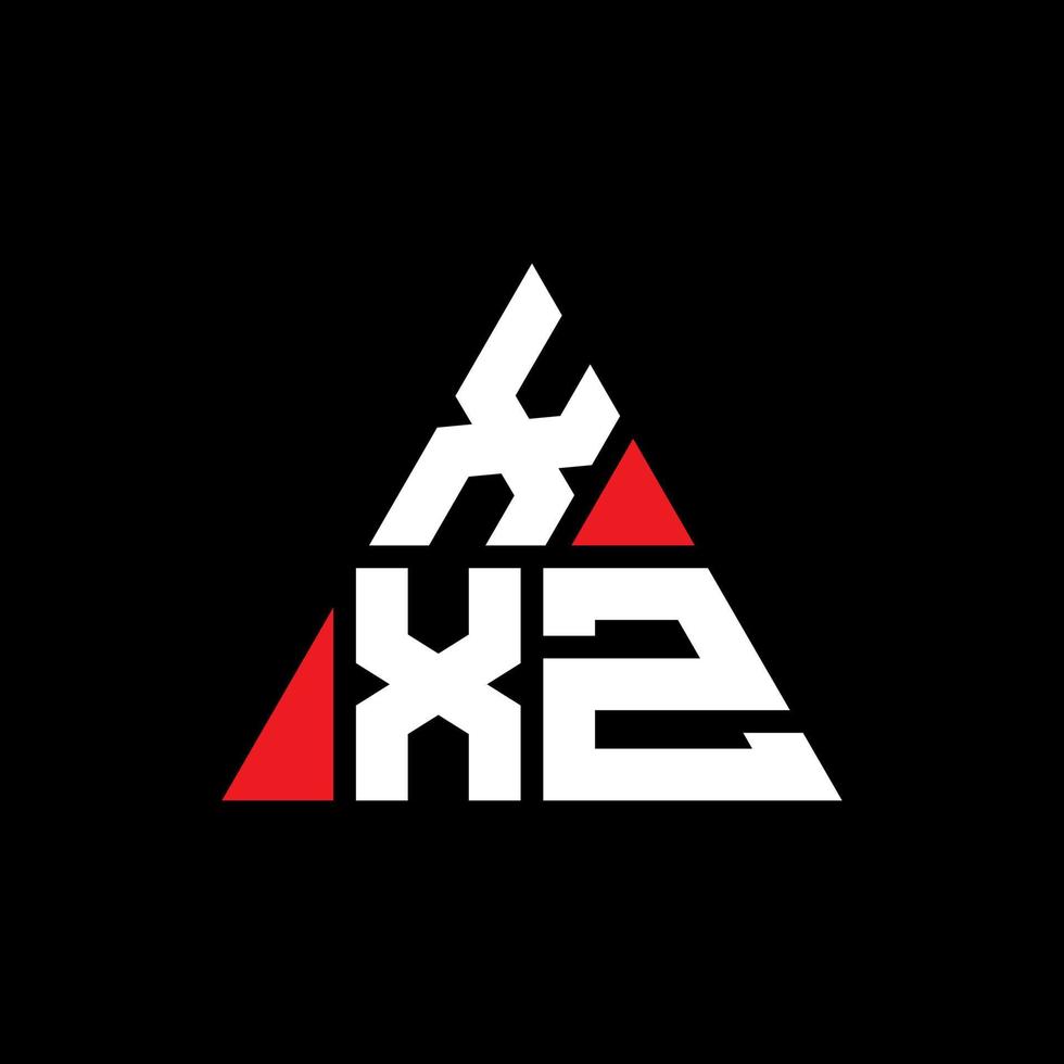 XXZ triangle letter logo design with triangle shape. XXZ triangle logo design monogram. XXZ triangle vector logo template with red color. XXZ triangular logo Simple, Elegant, and Luxurious Logo.