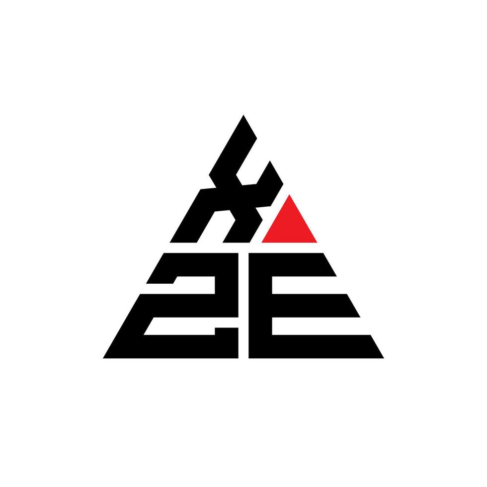 diseño de logotipo de letra triangular xze con forma de triángulo. monograma de diseño del logotipo del triángulo xze. plantilla de logotipo de vector de triángulo xze con color rojo. logotipo triangular xze logotipo simple, elegante y lujoso.