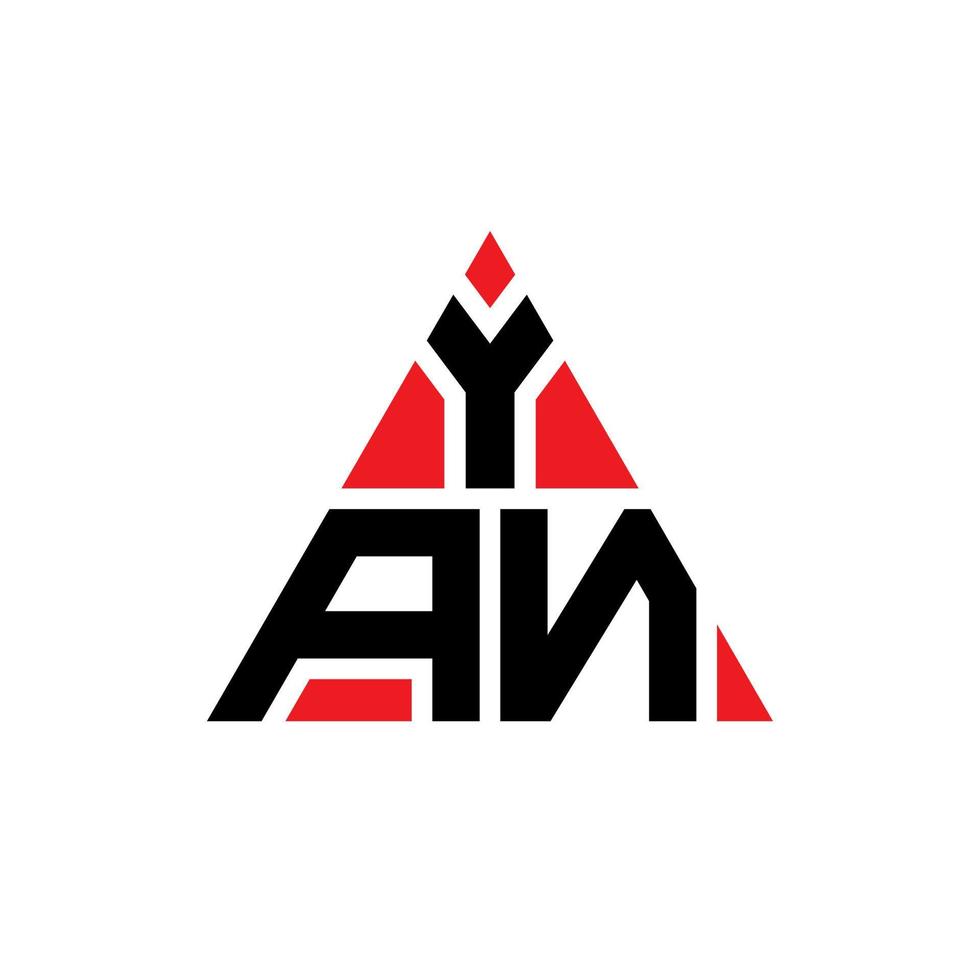 diseño del logotipo de la letra del triángulo yan con forma de triángulo. monograma de diseño del logotipo del triángulo yan. Plantilla de logotipo de vector de triángulo yan con color rojo. logotipo triangular yan logotipo simple, elegante y lujoso.