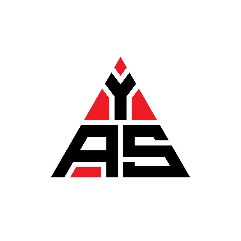 diseño de logotipo de letra triangular yas con forma de triángulo. monograma de diseño del logotipo del triángulo yas. plantilla de logotipo de vector de triángulo yas con color rojo. logotipo triangular yas logotipo simple, elegante y lujoso.