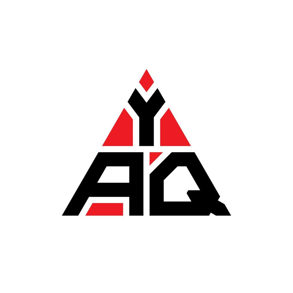 diseño de logotipo de letra triangular yaq con forma de triángulo. monograma de diseño del logotipo del triángulo yaq. plantilla de logotipo de vector de triángulo yaq con color rojo. logotipo triangular yaq logotipo simple, elegante y lujoso.