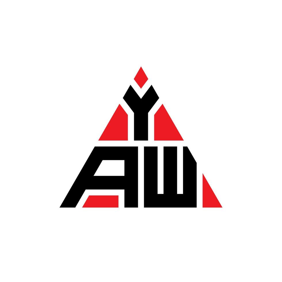 YAW triangle letter logo design with triangle shape. YAW triangle logo design monogram. YAW triangle vector logo template with red color. YAW triangular logo Simple, Elegant, and Luxurious Logo.