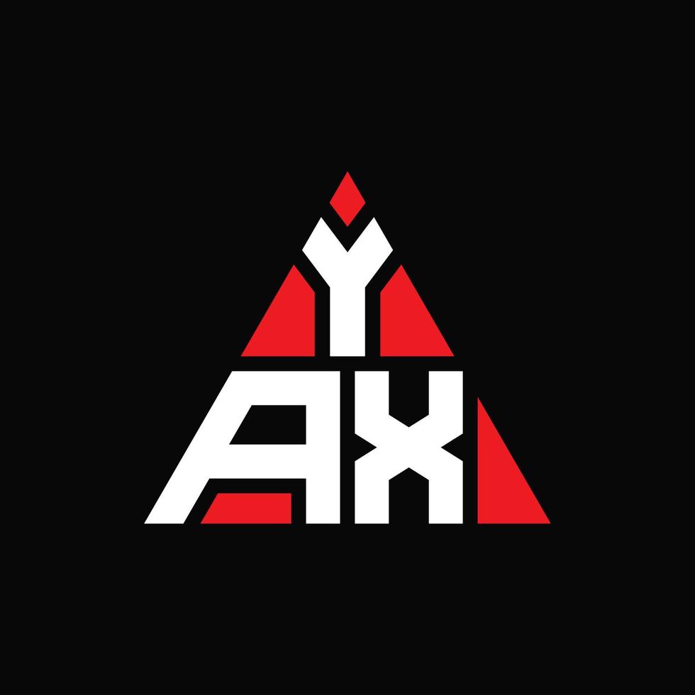 YAX triangle letter logo design with triangle shape. YAX triangle logo design monogram. YAX triangle vector logo template with red color. YAX triangular logo Simple, Elegant, and Luxurious Logo.