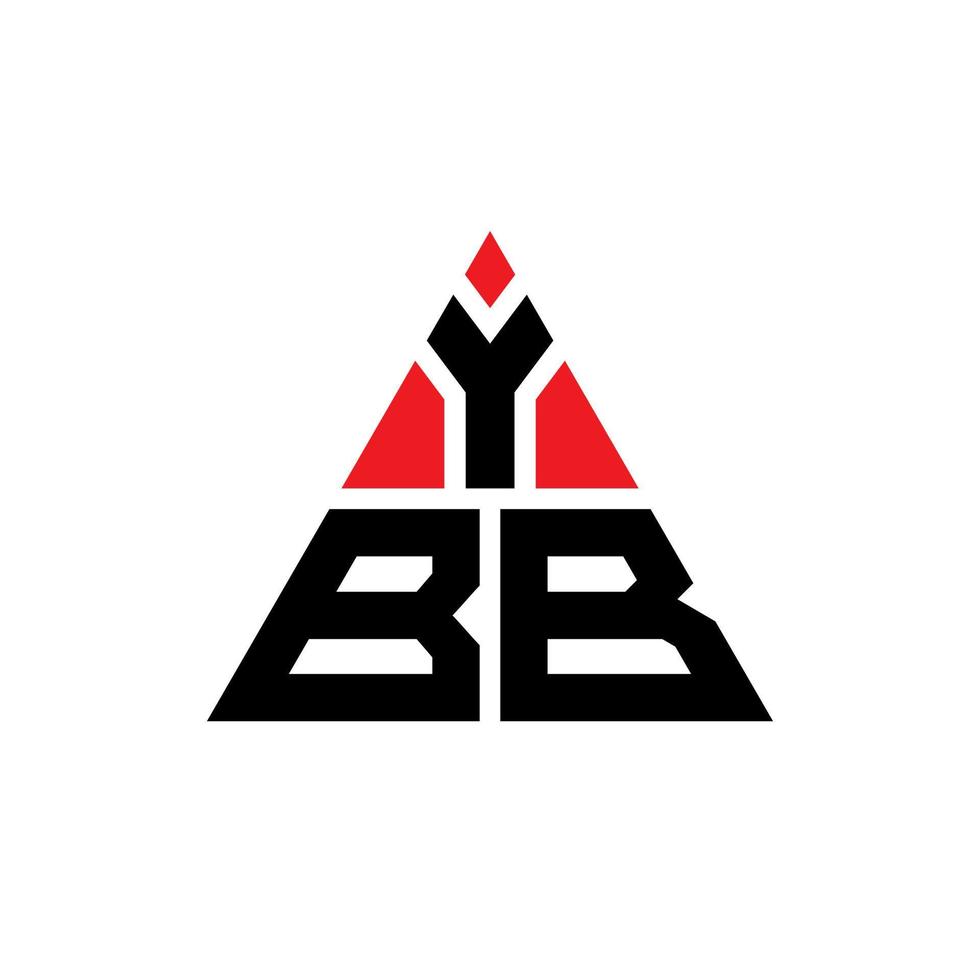 diseño de logotipo de letra de triángulo ybb con forma de triángulo. monograma de diseño del logotipo del triángulo ybb. plantilla de logotipo de vector de triángulo ybb con color rojo. logotipo triangular ybb logotipo simple, elegante y lujoso.