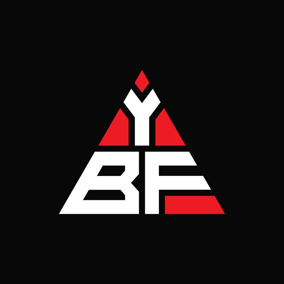 diseño de logotipo de letra de triángulo ybf con forma de triángulo. monograma de diseño del logotipo del triángulo ybf. plantilla de logotipo de vector de triángulo ybf con color rojo. logotipo triangular ybf logotipo simple, elegante y lujoso.