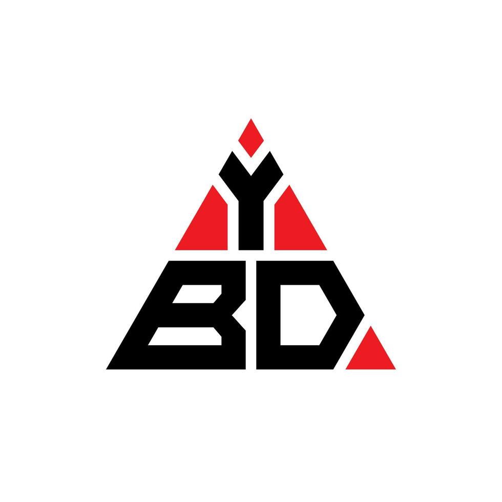 YBD triangle letter logo design with triangle shape. YBD triangle logo design monogram. YBD triangle vector logo template with red color. YBD triangular logo Simple, Elegant, and Luxurious Logo.