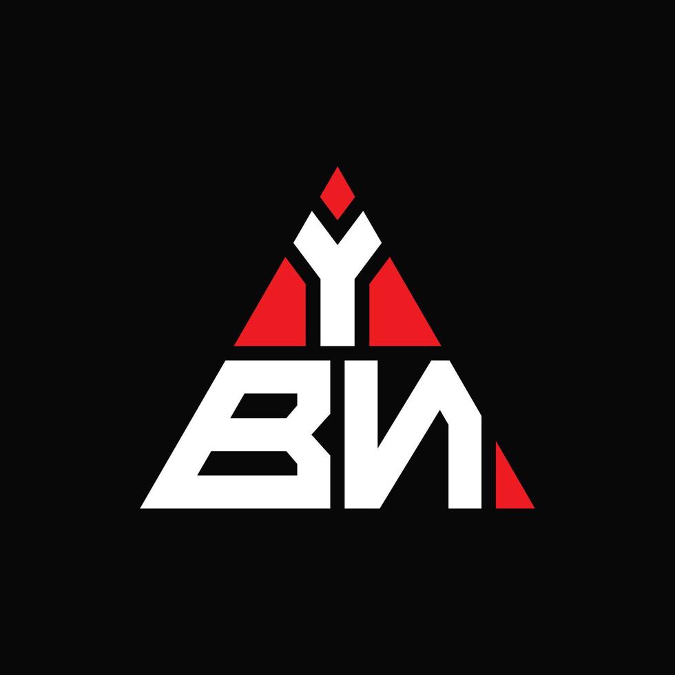 Diseño de logotipo de letra triangular ybn con forma de triángulo. monograma de diseño de logotipo de triángulo ybn. plantilla de logotipo de vector de triángulo ybn con color rojo. logotipo triangular ybn logotipo simple, elegante y lujoso.
