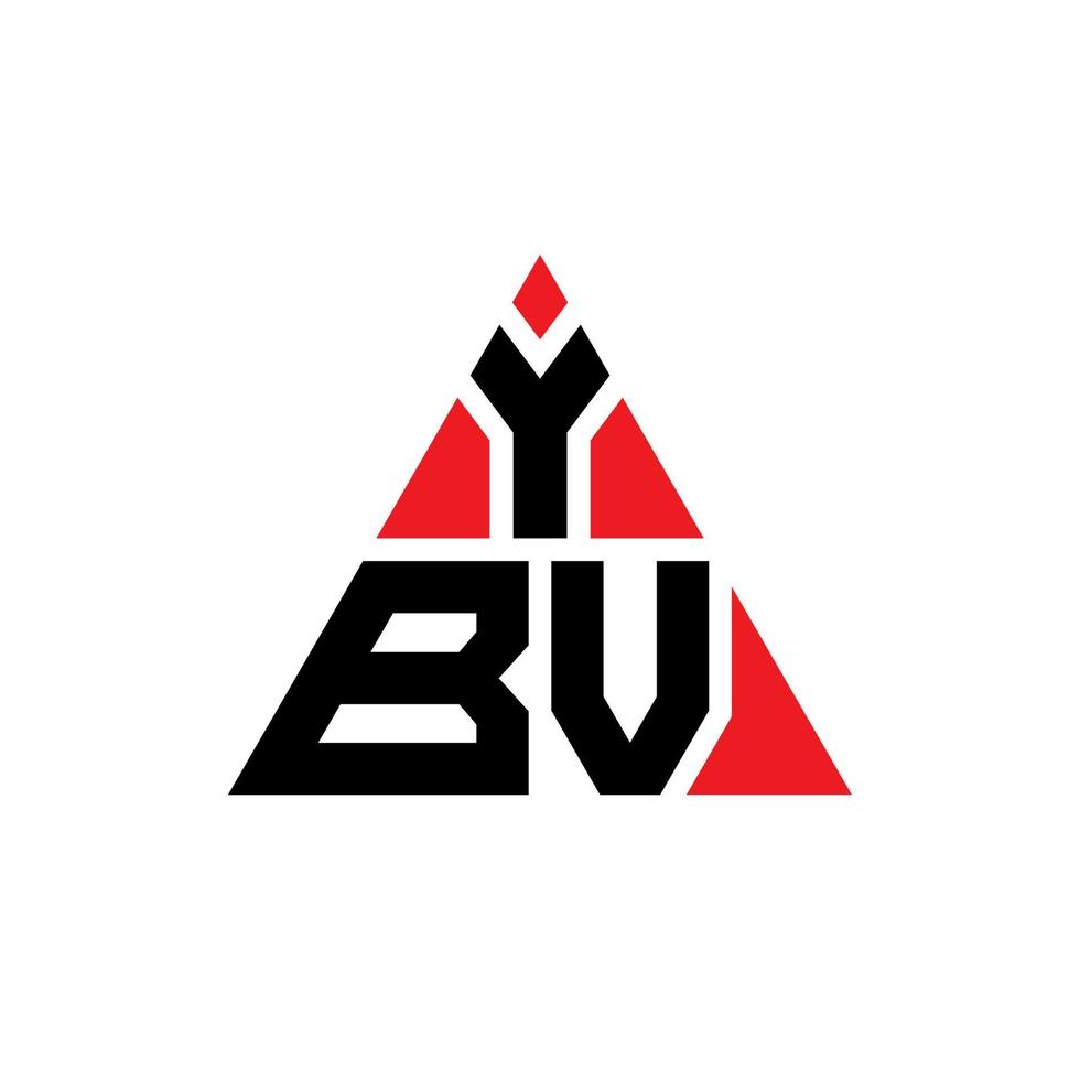 ybv diseño de logotipo de letra triangular con forma de triángulo. monograma de diseño del logotipo del triángulo ybv. plantilla de logotipo de vector de triángulo ybv con color rojo. logotipo triangular ybv logotipo simple, elegante y lujoso.