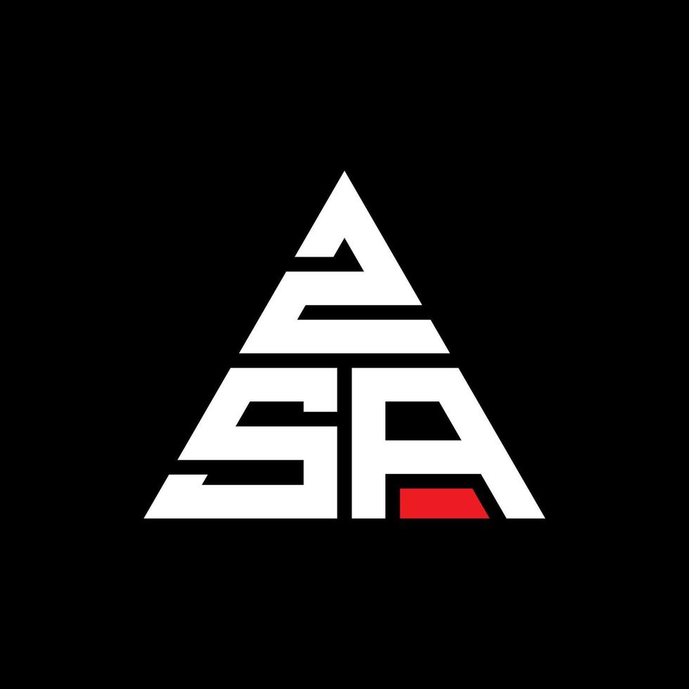 Diseño de logotipo de letra triangular zsa con forma de triángulo. monograma de diseño del logotipo del triángulo zsa. plantilla de logotipo de vector de triángulo zsa con color rojo. logotipo triangular zsa logotipo simple, elegante y lujoso.