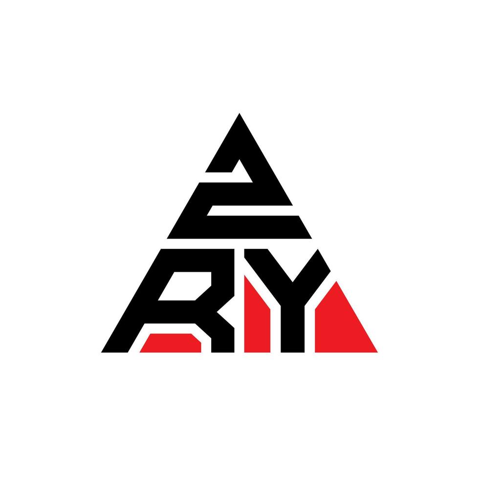 ZRY triangle letter logo design with triangle shape. ZRY triangle logo design monogram. ZRY triangle vector logo template with red color. ZRY triangular logo Simple, Elegant, and Luxurious Logo.