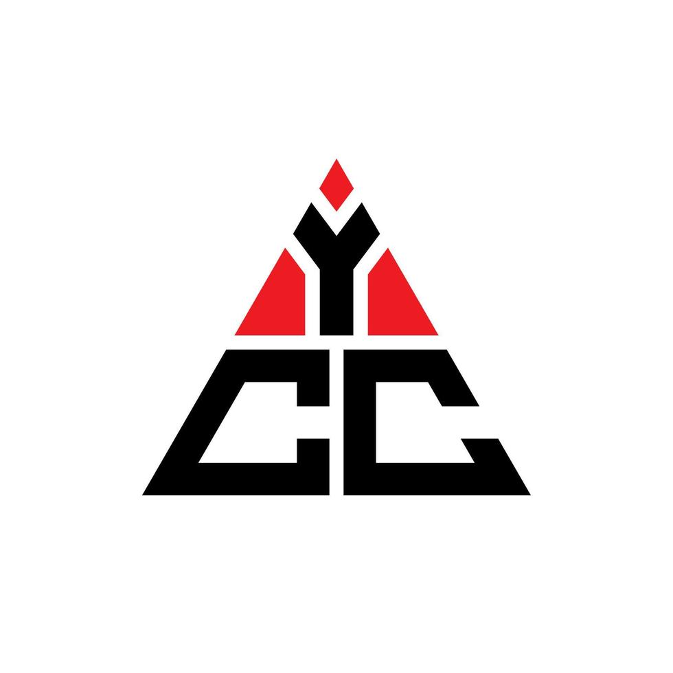 diseño de logotipo de letra triangular ycc con forma de triángulo. monograma de diseño de logotipo de triángulo ycc. plantilla de logotipo de vector de triángulo ycc con color rojo. logotipo triangular ycc logotipo simple, elegante y lujoso.