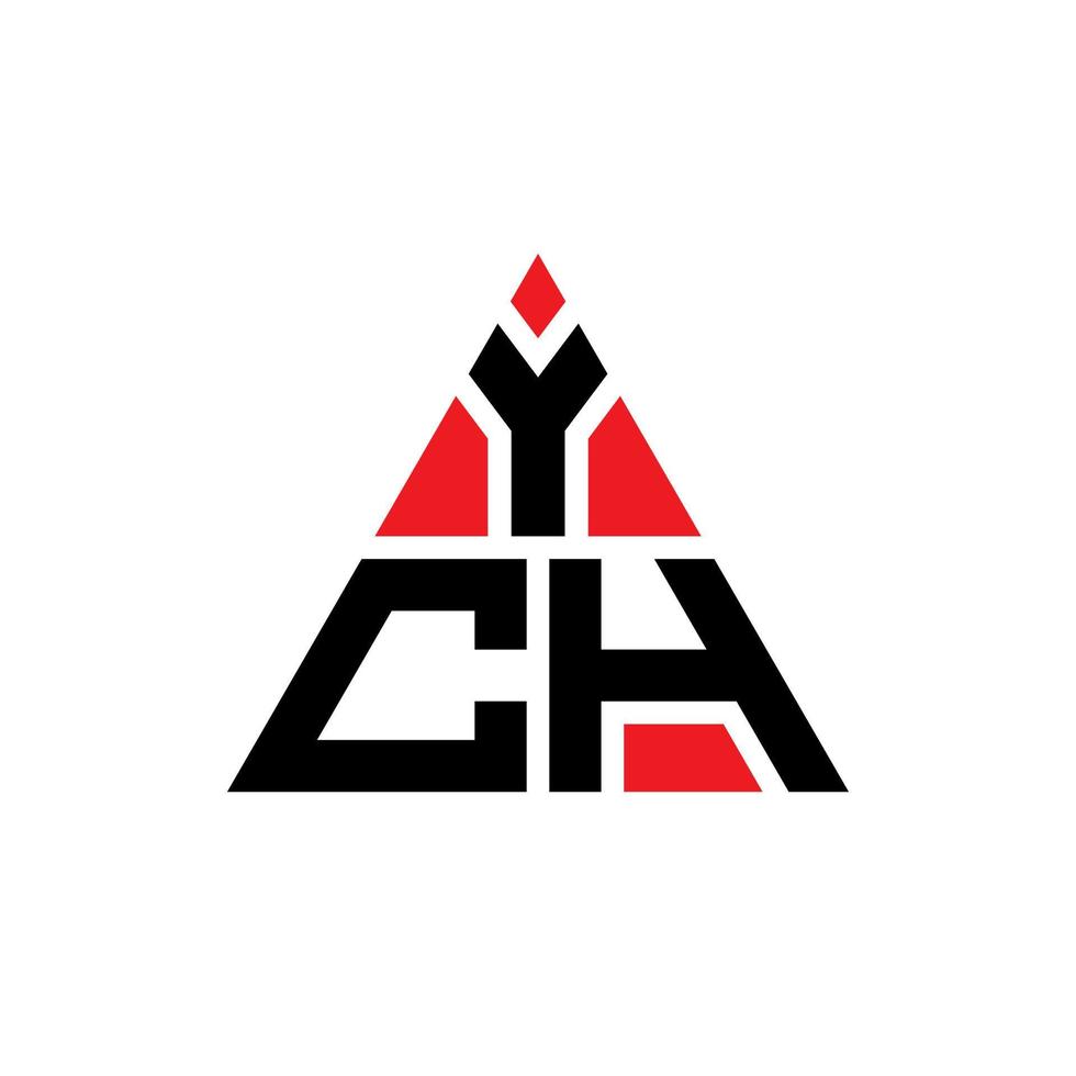 ych diseño de logotipo de letra triangular con forma de triángulo. monograma de diseño de logotipo de triángulo ych. plantilla de logotipo de vector de triángulo ych con color rojo. logotipo triangular ych logotipo simple, elegante y lujoso.