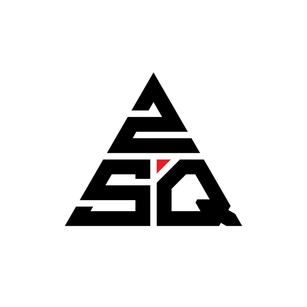 ZSQ triangle letter logo design with triangle shape. ZSQ triangle logo design monogram. ZSQ triangle vector logo template with red color. ZSQ triangular logo Simple, Elegant, and Luxurious Logo.