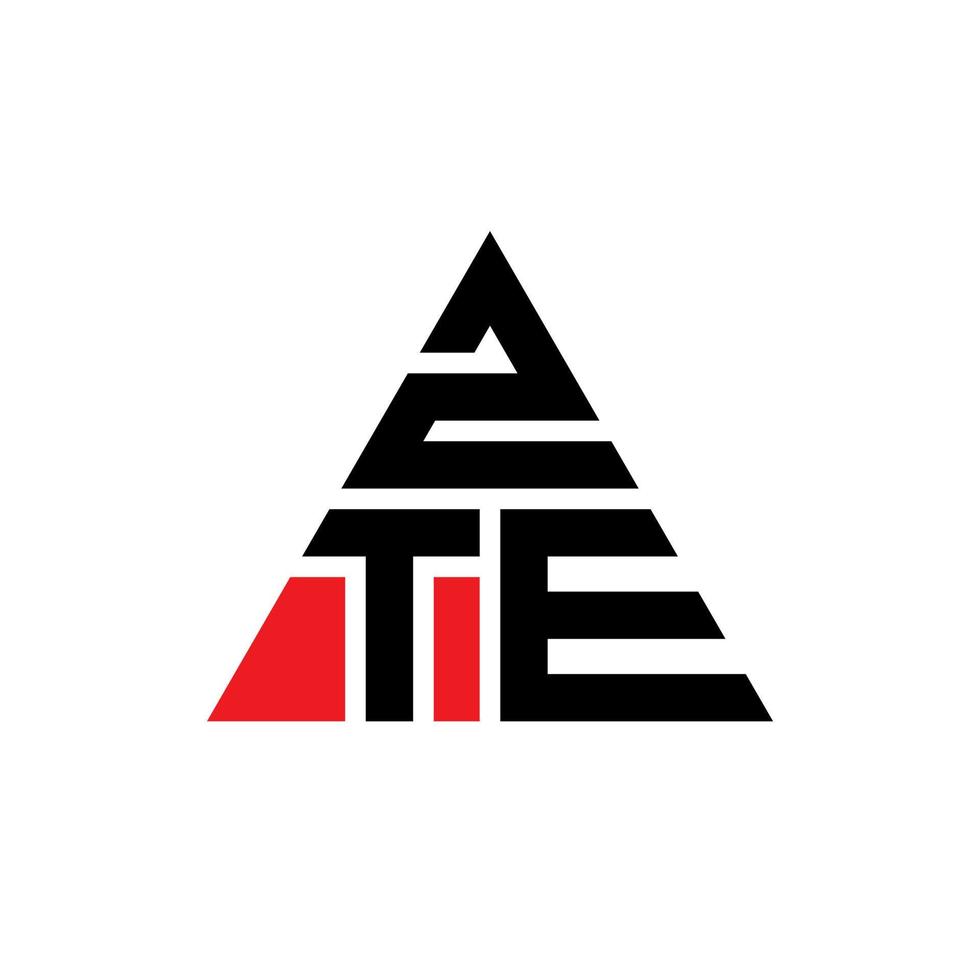 diseño de logotipo de letra triangular zte con forma de triángulo. monograma de diseño del logotipo del triángulo zte. plantilla de logotipo de vector de triángulo zte con color rojo. logotipo triangular zte logotipo simple, elegante y lujoso.