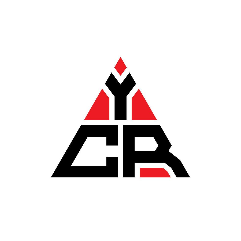 diseño de logotipo de letra de triángulo ycr con forma de triángulo. monograma de diseño de logotipo de triángulo ycr. plantilla de logotipo de vector de triángulo ycr con color rojo. logotipo triangular ycr logotipo simple, elegante y lujoso.