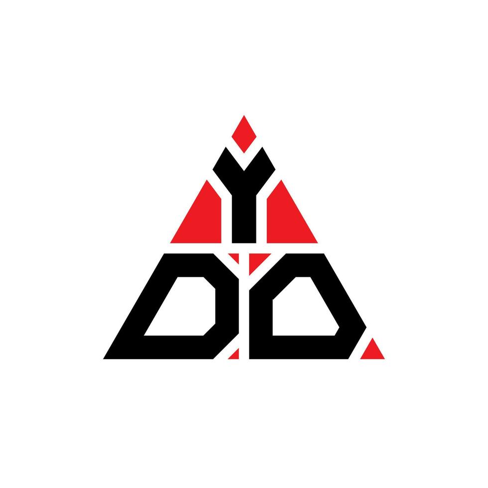 diseño de logotipo de letra de triángulo ydo con forma de triángulo. monograma de diseño del logotipo del triángulo ydo. plantilla de logotipo de vector de triángulo ydo con color rojo. logotipo triangular ydo logotipo simple, elegante y lujoso.