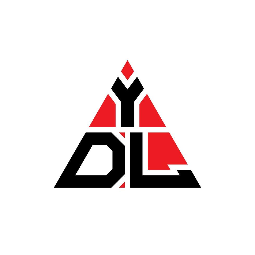 YDL triangle letter logo design with triangle shape. YDL triangle logo design monogram. YDL triangle vector logo template with red color. YDL triangular logo Simple, Elegant, and Luxurious Logo.