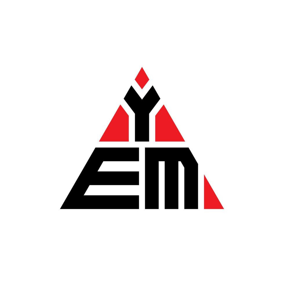 diseño de logotipo de letra de triángulo yem con forma de triángulo. monograma de diseño de logotipo de triángulo yem. plantilla de logotipo de vector de triángulo yem con color rojo. logo triangular yem logo simple, elegante y lujoso.