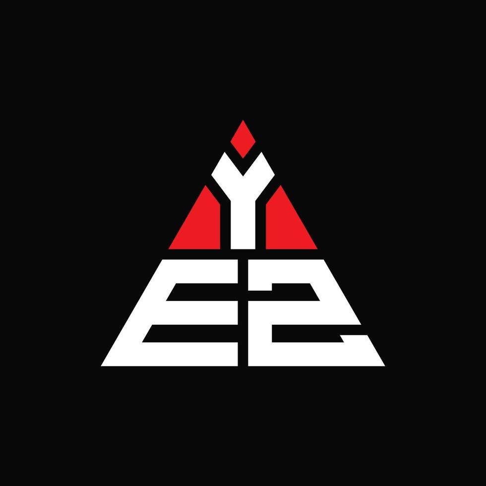 YEZ triangle letter logo design with triangle shape. YEZ triangle logo design monogram. YEZ triangle vector logo template with red color. YEZ triangular logo Simple, Elegant, and Luxurious Logo.