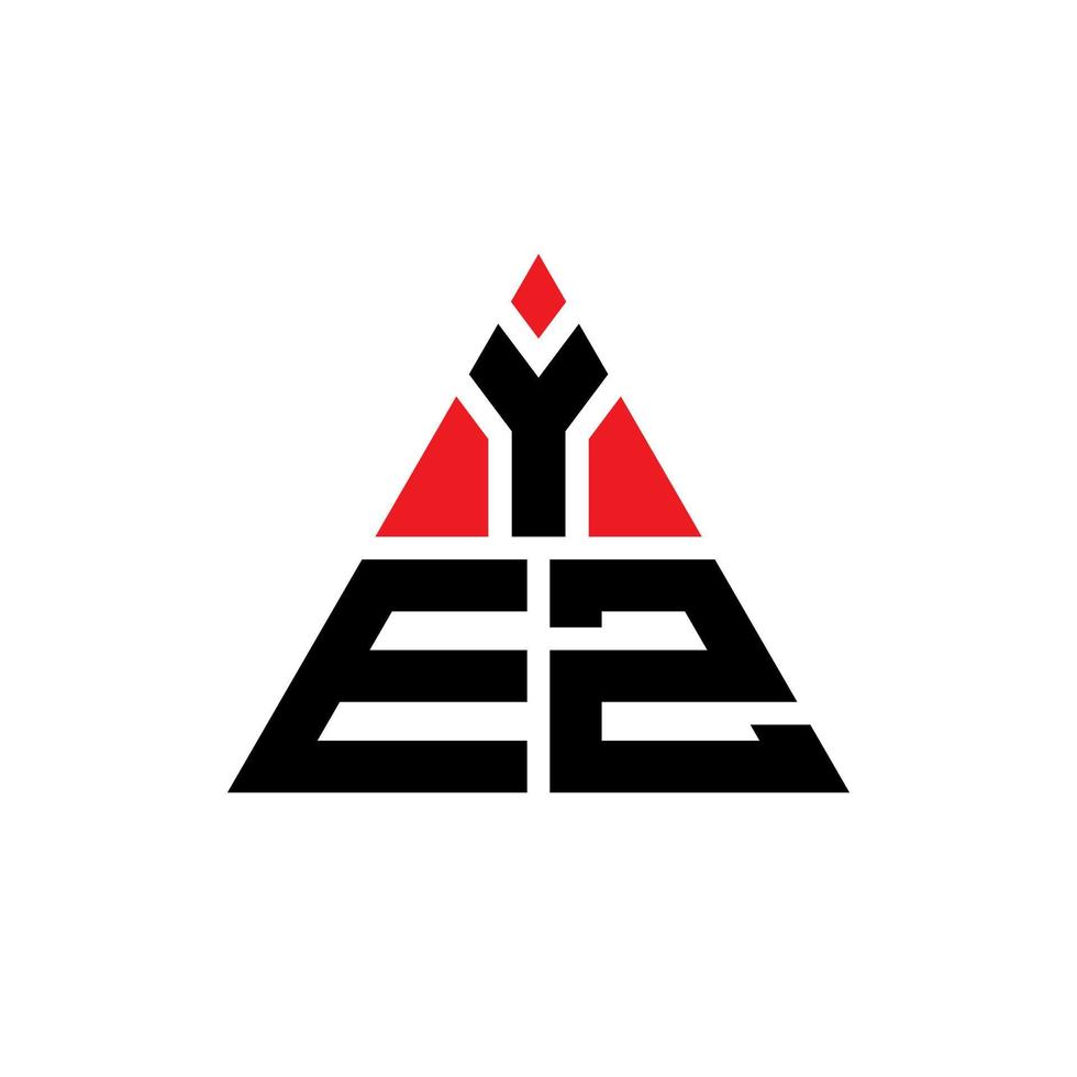 diseño de logotipo de letra de triángulo yez con forma de triángulo. monograma de diseño de logotipo de triángulo yez. plantilla de logotipo de vector de triángulo yez con color rojo. logotipo triangular yez logotipo simple, elegante y lujoso.