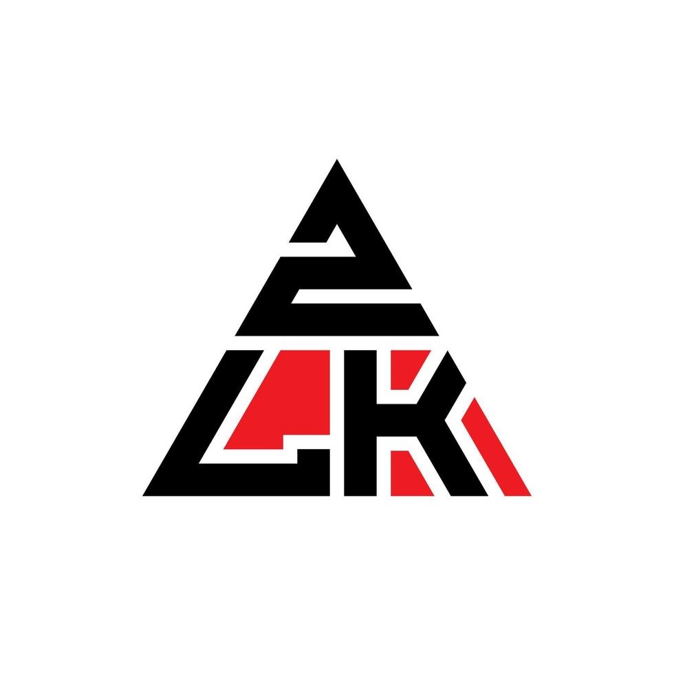 Diseño de logotipo de letra triangular zlk con forma de triángulo. monograma de diseño del logotipo del triángulo zlk. plantilla de logotipo de vector de triángulo zlk con color rojo. logotipo triangular zlk logotipo simple, elegante y lujoso.