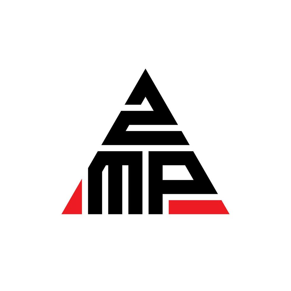 Diseño de logotipo de letra triangular zmp con forma de triángulo. monograma de diseño del logotipo del triángulo zmp. plantilla de logotipo de vector de triángulo zmp con color rojo. logotipo triangular zmp logotipo simple, elegante y lujoso.