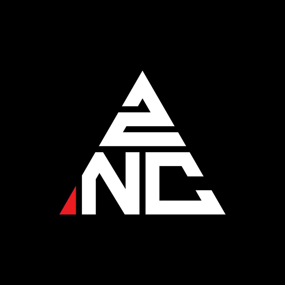 diseño de logotipo de letra de triángulo znc con forma de triángulo. monograma de diseño del logotipo del triángulo znc. plantilla de logotipo de vector de triángulo znc con color rojo. logotipo triangular znc logotipo simple, elegante y lujoso.