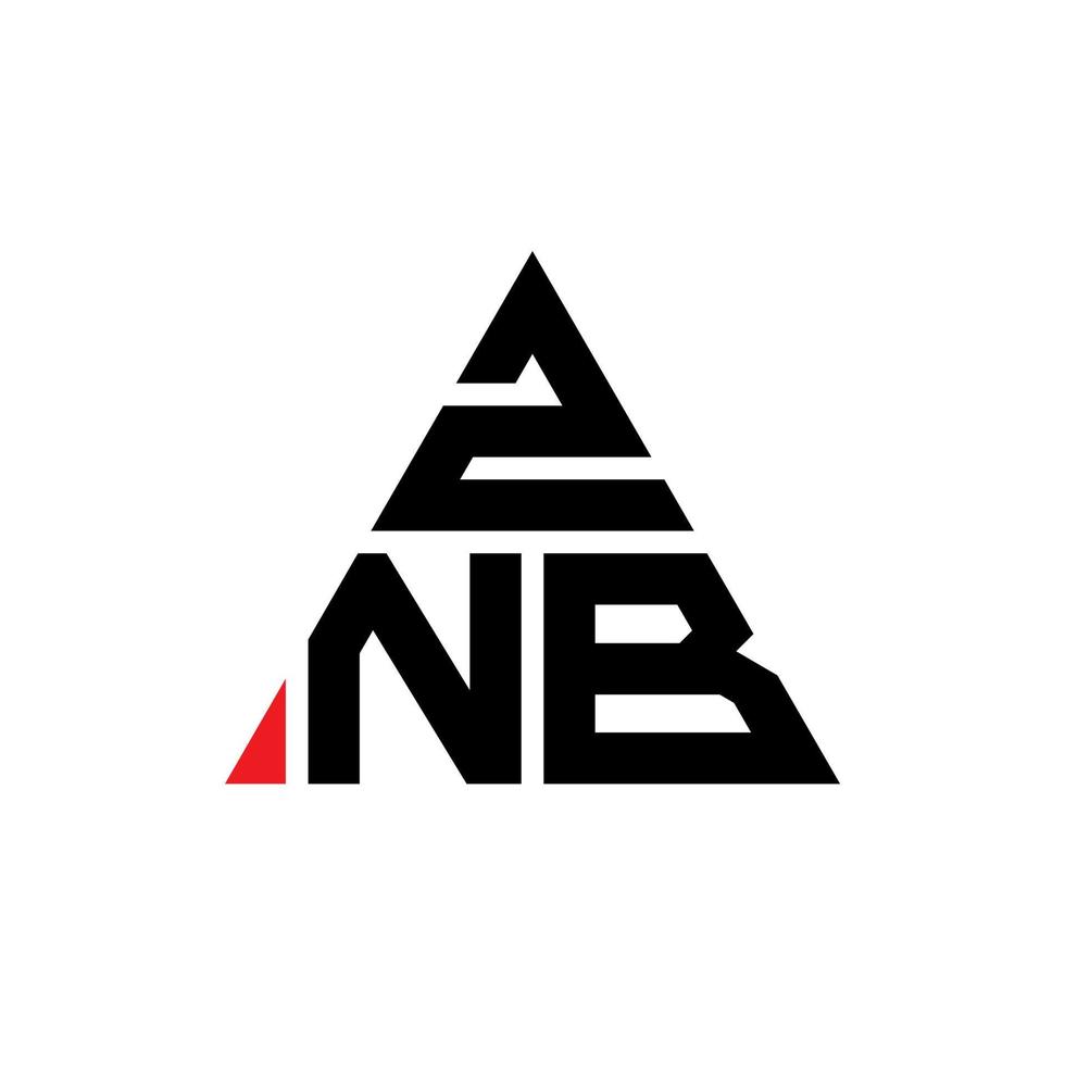 Diseño de logotipo de letra triangular znb con forma de triángulo. monograma de diseño del logotipo del triángulo znb. plantilla de logotipo de vector de triángulo znb con color rojo. logotipo triangular znb logotipo simple, elegante y lujoso.