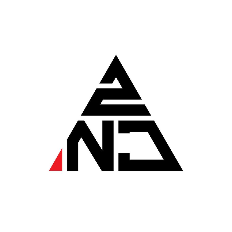 diseño de logotipo de letra triangular znj con forma de triángulo. monograma de diseño del logotipo del triángulo znj. plantilla de logotipo de vector de triángulo znj con color rojo. logotipo triangular znj logotipo simple, elegante y lujoso.