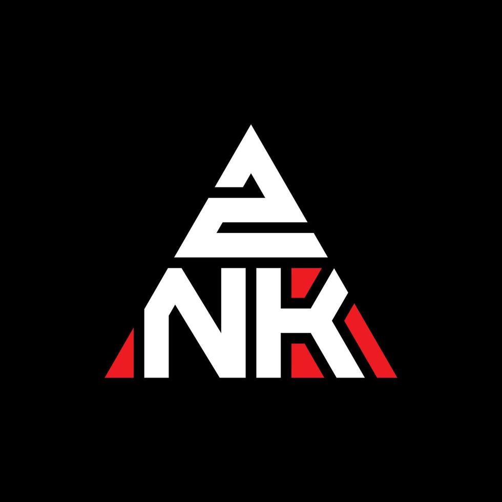 Diseño de logotipo de letra triangular znk con forma de triángulo. monograma de diseño del logotipo del triángulo znk. plantilla de logotipo de vector de triángulo znk con color rojo. logotipo triangular znk logotipo simple, elegante y lujoso.