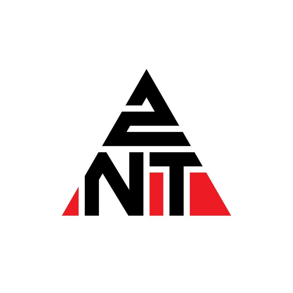 diseño de logotipo de letra triangular znt con forma de triángulo. monograma de diseño del logotipo del triángulo znt. plantilla de logotipo de vector de triángulo znt con color rojo. logotipo triangular znt logotipo simple, elegante y lujoso.