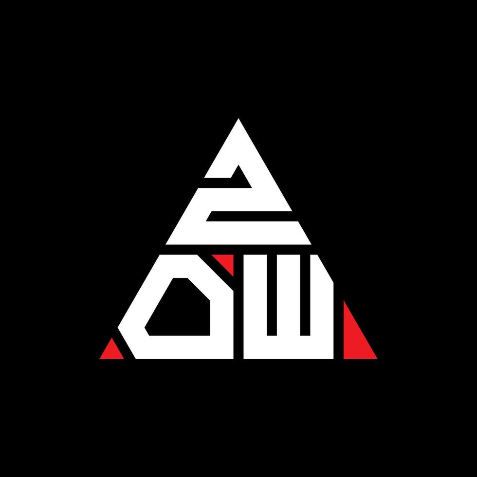 diseño de logotipo de letra de triángulo zow con forma de triángulo. monograma de diseño de logotipo de triángulo zow. plantilla de logotipo de vector de triángulo zow con color rojo. logo triangular zow logo simple, elegante y lujoso.