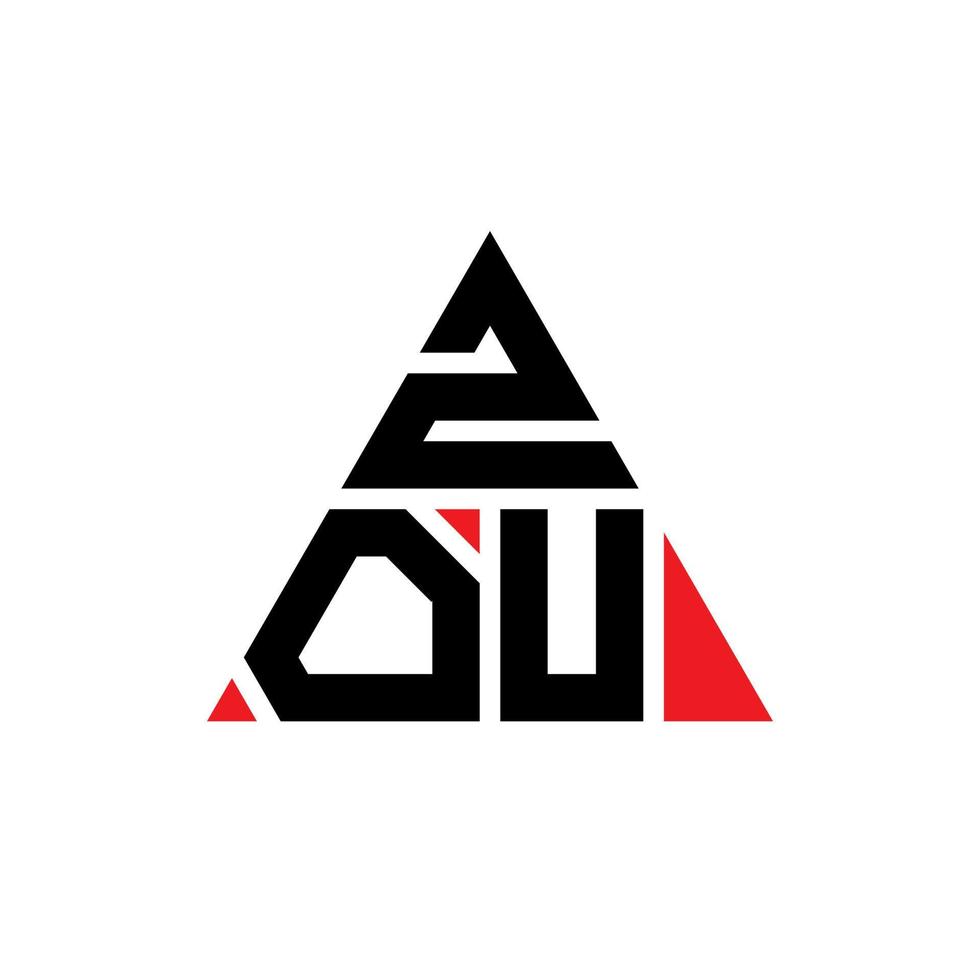 diseño de logotipo de letra triangular zou con forma de triángulo. monograma de diseño del logotipo del triángulo zou. plantilla de logotipo de vector de triángulo zou con color rojo. logo triangular zou logo simple, elegante y lujoso.