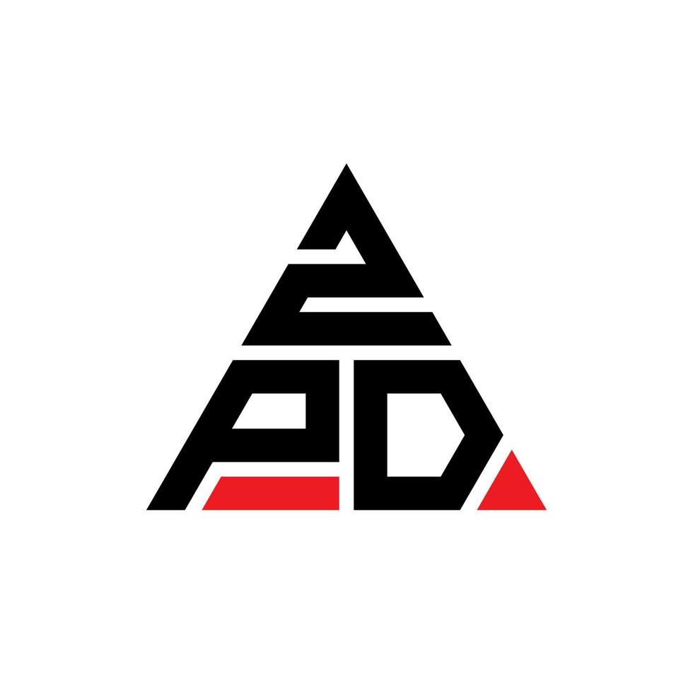 Diseño de logotipo de letra triangular zpd con forma de triángulo. monograma de diseño del logotipo del triángulo zpd. plantilla de logotipo de vector de triángulo zpd con color rojo. logotipo triangular zpd logotipo simple, elegante y lujoso.