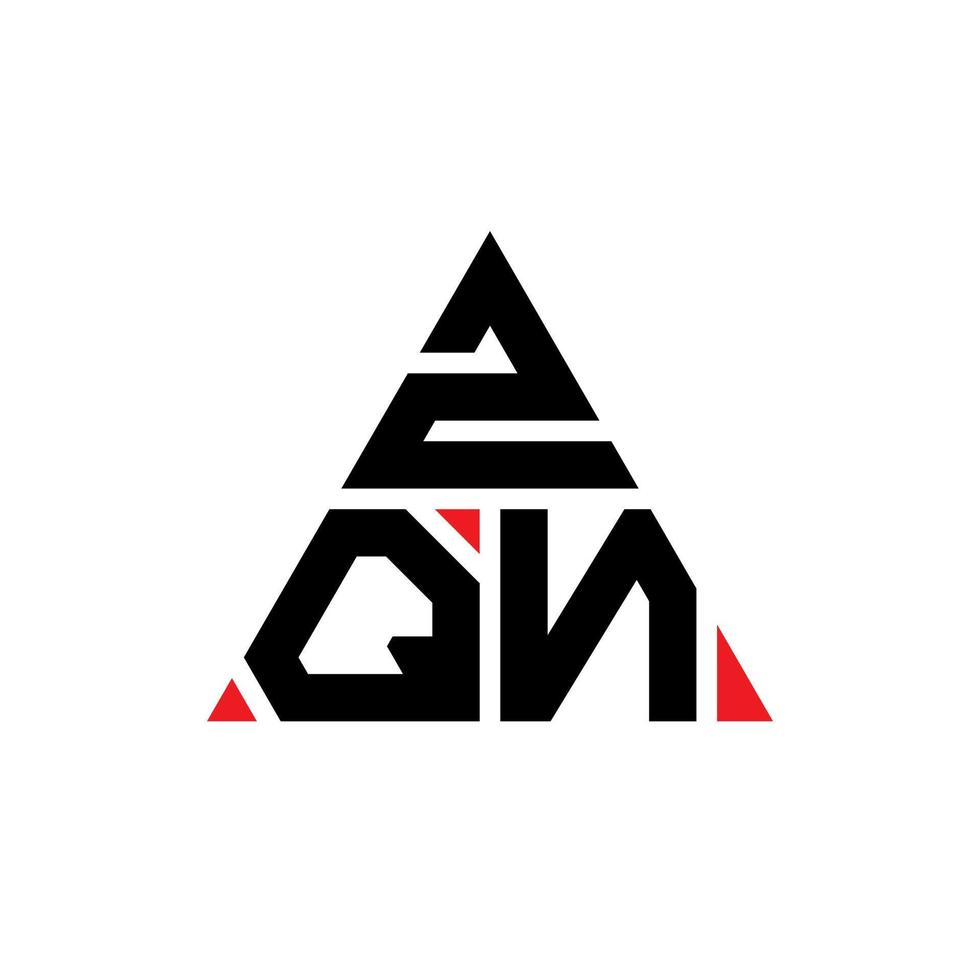 diseño de logotipo de letra triangular zqn con forma de triángulo. monograma de diseño del logotipo del triángulo zqn. plantilla de logotipo de vector de triángulo zqn con color rojo. logotipo triangular zqn logotipo simple, elegante y lujoso.