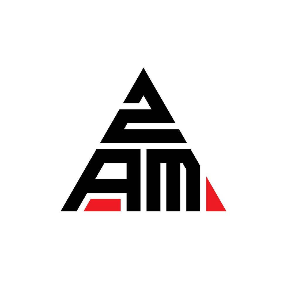 diseño de logotipo de letra de triángulo zam con forma de triángulo. monograma de diseño de logotipo de triángulo zam. plantilla de logotipo de vector de triángulo zam con color rojo. logo triangular zam logo simple, elegante y lujoso.