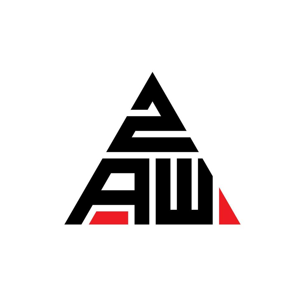 diseño de logotipo de letra de triángulo zaw con forma de triángulo. monograma de diseño de logotipo de triángulo zaw. plantilla de logotipo de vector de triángulo zaw con color rojo. logo triangular zaw logo simple, elegante y lujoso.