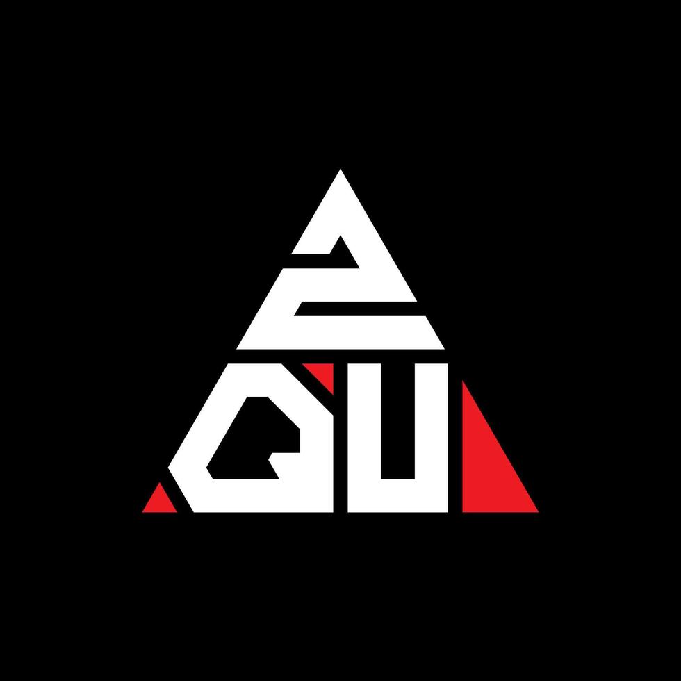 diseño de logotipo de letra triangular zqu con forma de triángulo. monograma de diseño del logotipo del triángulo zqu. plantilla de logotipo de vector de triángulo zqu con color rojo. logotipo triangular zqu logotipo simple, elegante y lujoso.