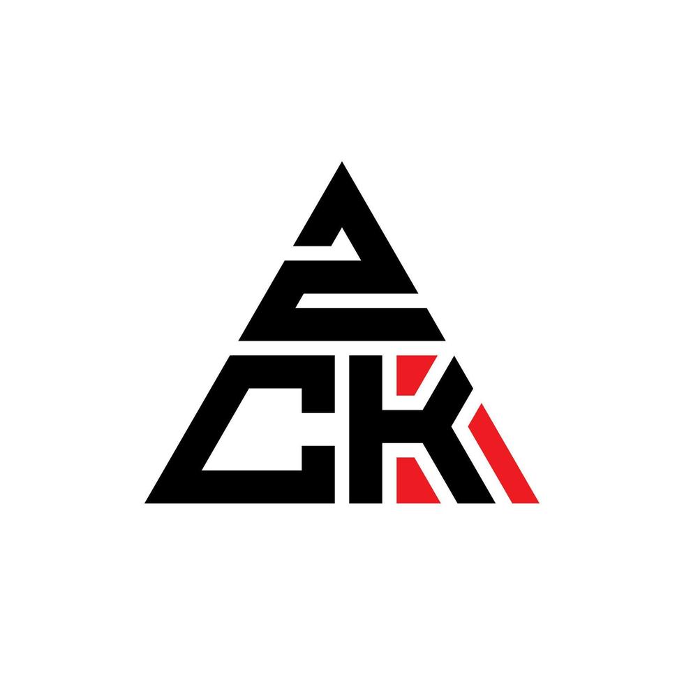 Diseño de logotipo de letra triangular zck con forma de triángulo. monograma de diseño del logotipo del triángulo zck. plantilla de logotipo de vector de triángulo zck con color rojo. logotipo triangular zck logotipo simple, elegante y lujoso.