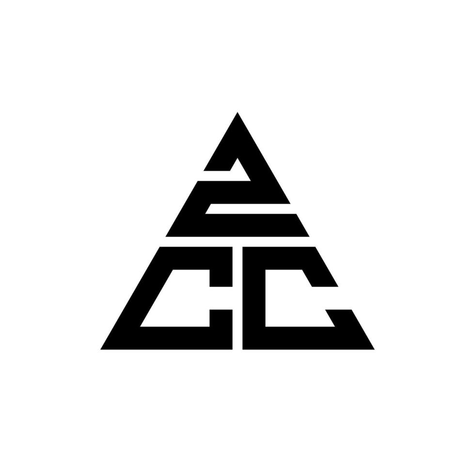 ZCC triangle letter logo design with triangle shape. ZCC triangle logo design monogram. ZCC triangle vector logo template with red color. ZCC triangular logo Simple, Elegant, and Luxurious Logo.