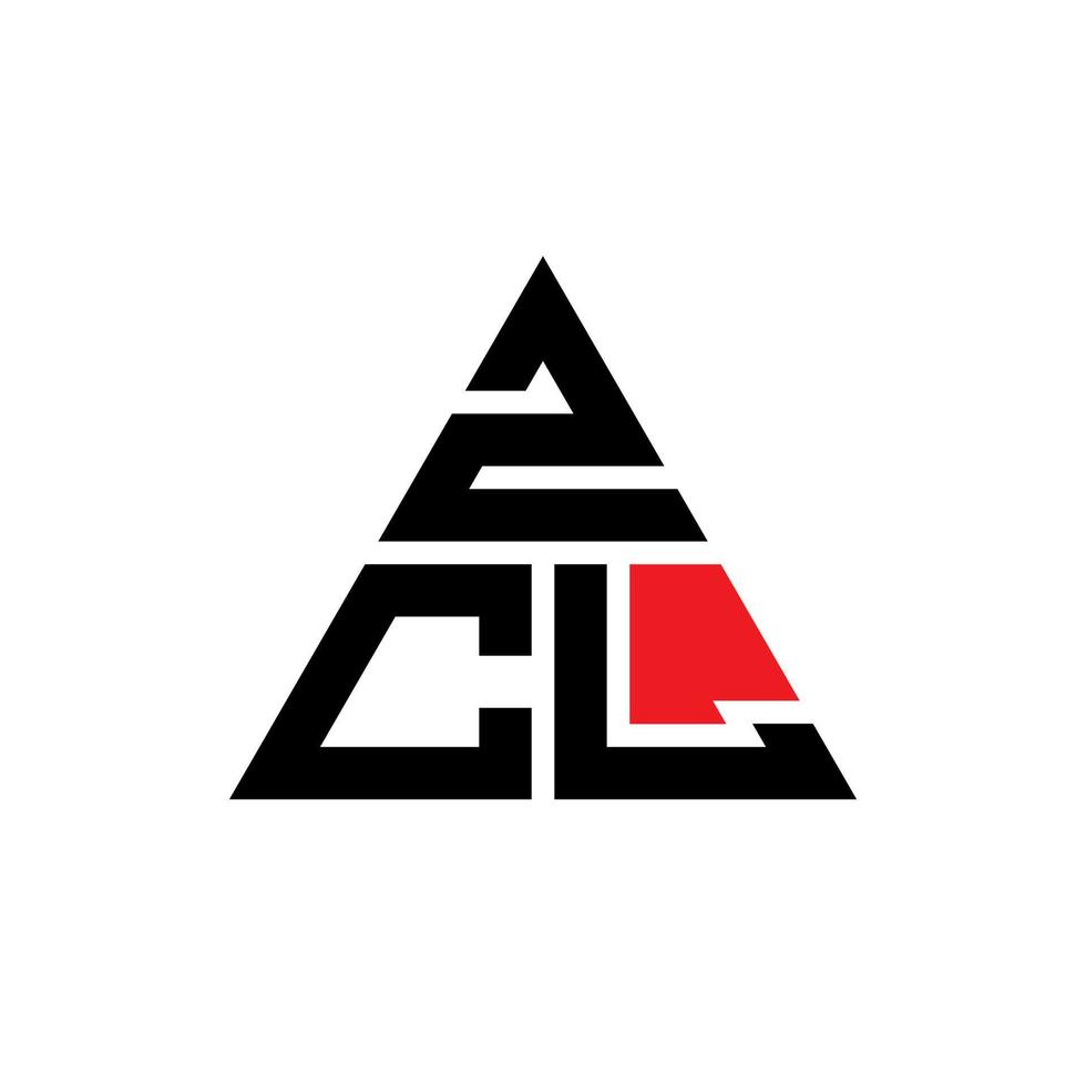 Diseño de logotipo de letra triangular zcl con forma de triángulo. monograma de diseño de logotipo de triángulo zcl. plantilla de logotipo de vector de triángulo zcl con color rojo. logotipo triangular zcl logotipo simple, elegante y lujoso.