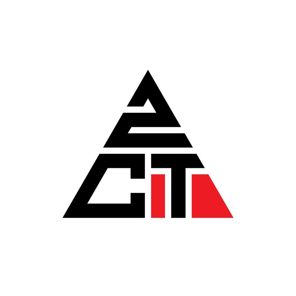 Diseño de logotipo de letra triangular zct con forma de triángulo. monograma de diseño de logotipo de triángulo zct. plantilla de logotipo de vector de triángulo zct con color rojo. logotipo triangular zct logotipo simple, elegante y lujoso.