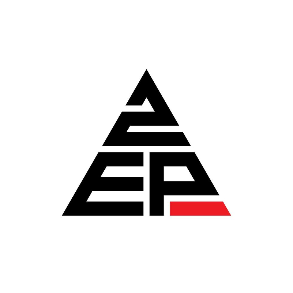 diseño de logotipo de letra de triángulo zep con forma de triángulo. monograma de diseño de logotipo de triángulo zep. plantilla de logotipo de vector de triángulo zep con color rojo. logo triangular zep logo simple, elegante y lujoso.