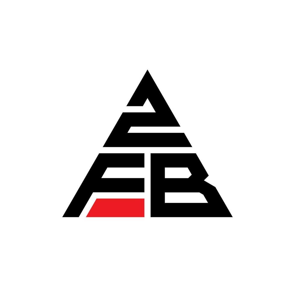 diseño de logotipo de letra triangular zfb con forma de triángulo. monograma de diseño del logotipo del triángulo zfb. plantilla de logotipo de vector de triángulo zfb con color rojo. logotipo triangular zfb logotipo simple, elegante y lujoso.