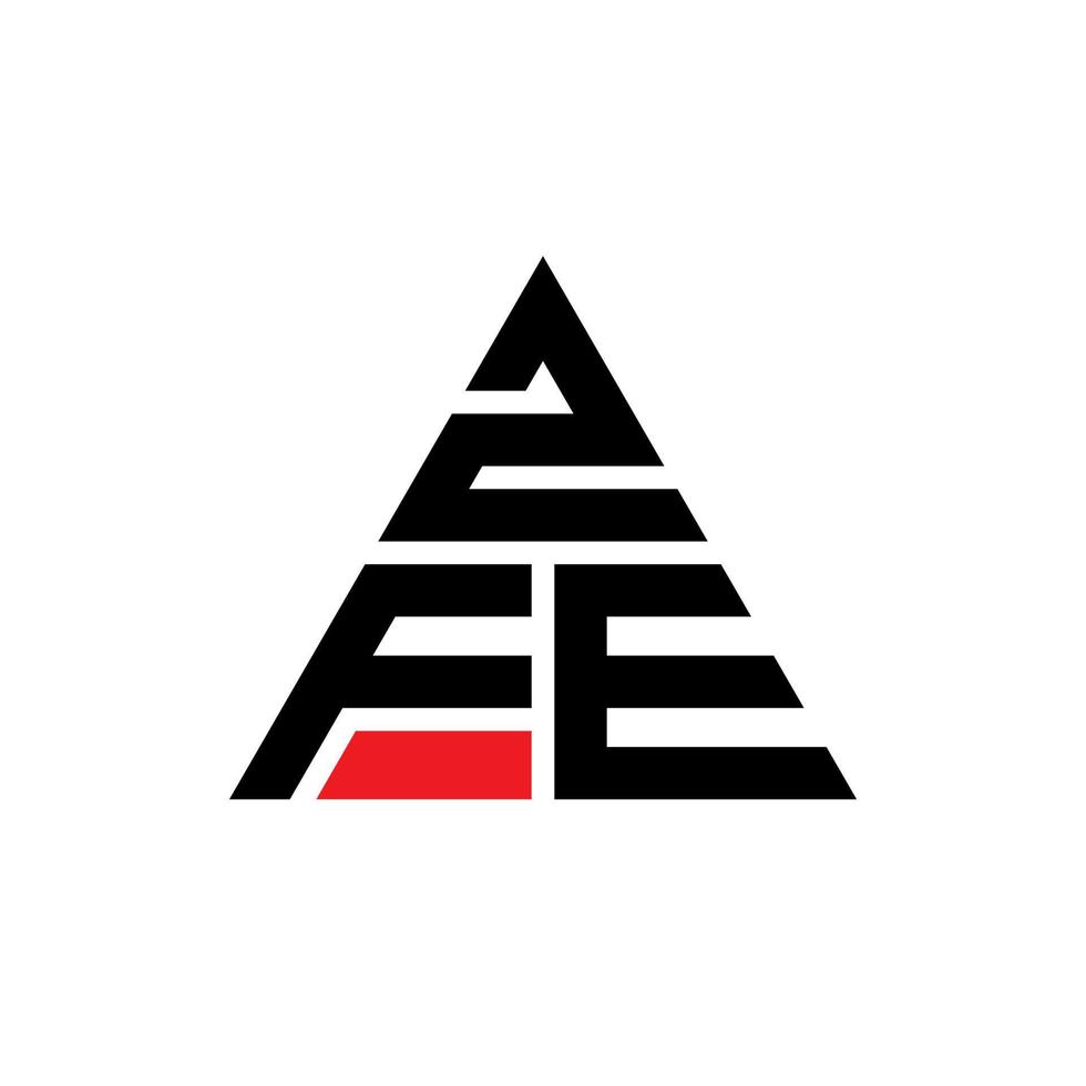 diseño de logotipo de letra triangular zfe con forma de triángulo. monograma de diseño de logotipo de triángulo zfe. plantilla de logotipo de vector de triángulo zfe con color rojo. logotipo triangular zfe logotipo simple, elegante y lujoso.